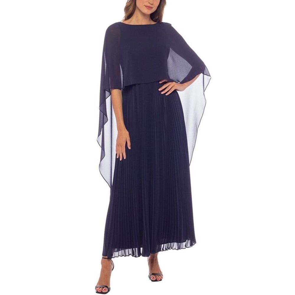 Oleg Cassini Womens  Solid Maxi Dress, Navy
